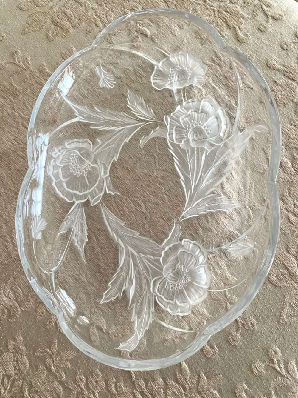 Mikasa Studio Nova Walther Glass Oval Low Bowl Platter - Picture 4 of 12